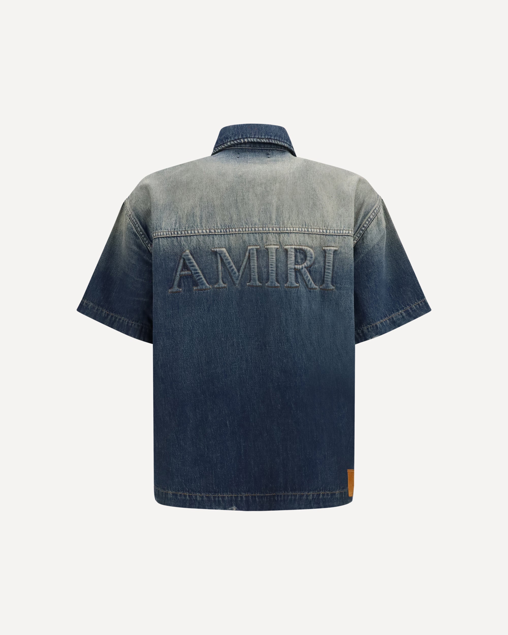 AMIRI Embroidered logo denim Shirt BLUE | Base Blu