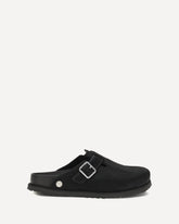 Pony hair Boston Mules with regular fit - BLACK | Base Blu