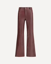 Flared lambskin leather trousers - BORDEAUX | Base Blu