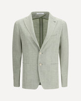 Cotton and linen Blazer - GREEN | Base Blu
