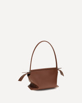 Borsa a Spalla Whisker in pelle di vitello smaltata - MARRONE | Base Blu