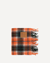 Checked wool Scarf - ORANGE | Base Blu