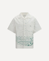 Oversized wave print Shirt - WHITE | Base Blu