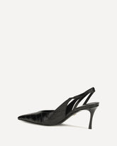Crocodile-effect leather Slingback Pumps - BLACK | Base Blu
