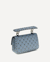 Rockstud Spike leather Shoulder Bag - LIGHT BLUE | Base Blu