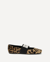 Leopard print Sliced Square Ballerinas - BEIGE | Base Blu