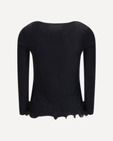 Long-sleeved Virgin Wool top - BLACK | Base Blu