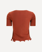Short-sleeved Virgin Wool Top - RED | Base Blu