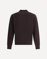 Maglione polo a maniche lunghe in cashmere - MARRONE | Base Blu