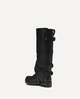 Rubber and leather high Boots - BLACK | Base Blu