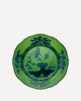 Piatto da dessert in porcellana Collezione Oriente Italiano - VERDE | Base Blu