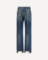 Jeans distressed a gamba dritta in denim  - BLU | Base Blu