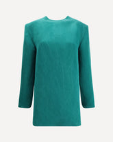 Stonewashed silk satin boxy Dress - GREEN | Base Blu