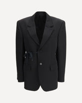 Barathea wool tailored Jacket - BLACK | Base Blu