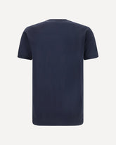 Cotton T-shirt with logo plaque - BLACK | Base Blu
