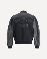 Giacca bomber in satin e pelle - NERO | Base Blu