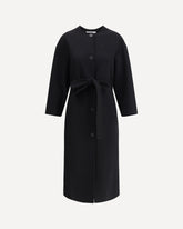 Knotted long Coat - BLACK | Base Blu