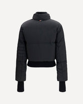Short padded Jacket with front zip - BLACK | Base Blu