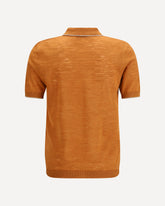 Linen blend Polo Shirt - ORANGE | Base Blu
