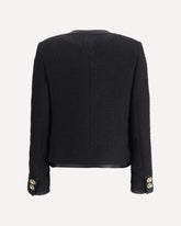Tweed bouclé short Jacket - BLACK | Base Blu