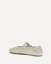 Ballerine Plume in pelle scamosciata - BIANCO | Base Blu