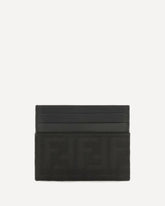 FF jacquard and leather Card Holder - BLACK | Base Blu