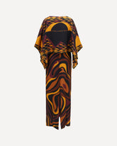 Silk Dress with shoulder cape - MULTICOLOUR | Base Blu