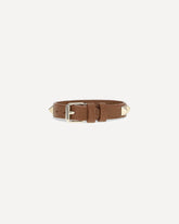Studded leather Bracelet - BROWN | Base Blu