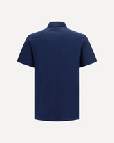 Cotton piqué Polo with VLogo - BLUE | Base Blu