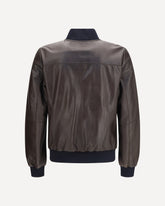 Leather Bomber Jacket - BROWN | Base Blu