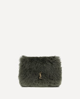 Jamie medium Shearling Shoulder Bag - GREEN | Base Blu