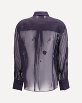 Organza Shirt with floral embroidery - BLUE | Base Blu
