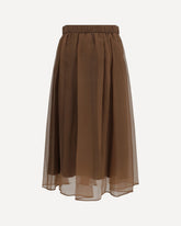 Pleated Circle midi Skirt - BROWN | Base Blu
