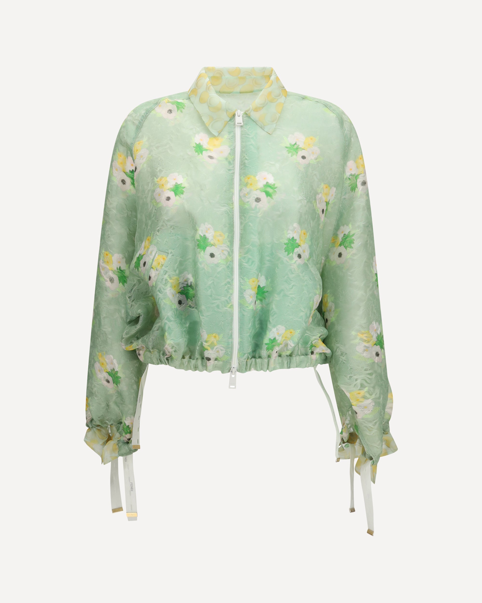 FENDI ACTIVE フード付きジャケット ミントグリーン FENDI Organza lace Jacket GREEN | Base Blu