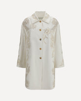 Cappotto a linea A ricamato - BIANCO | Base Blu