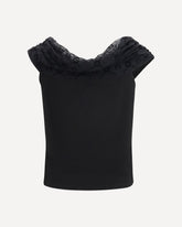 Off Shoulder Draped Top - BLACK | Base Blu
