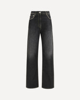 Straight Jeans with studs - BLACK | Base Blu