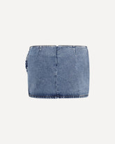 Twisted floral denim Mini Skirt - LIGHT BLUE | Base Blu