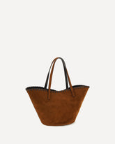 Suede Caro Handbag - BROWN | Base Blu