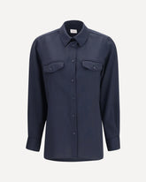 Giacca Camicia in lana vergine  - BLU | Base Blu