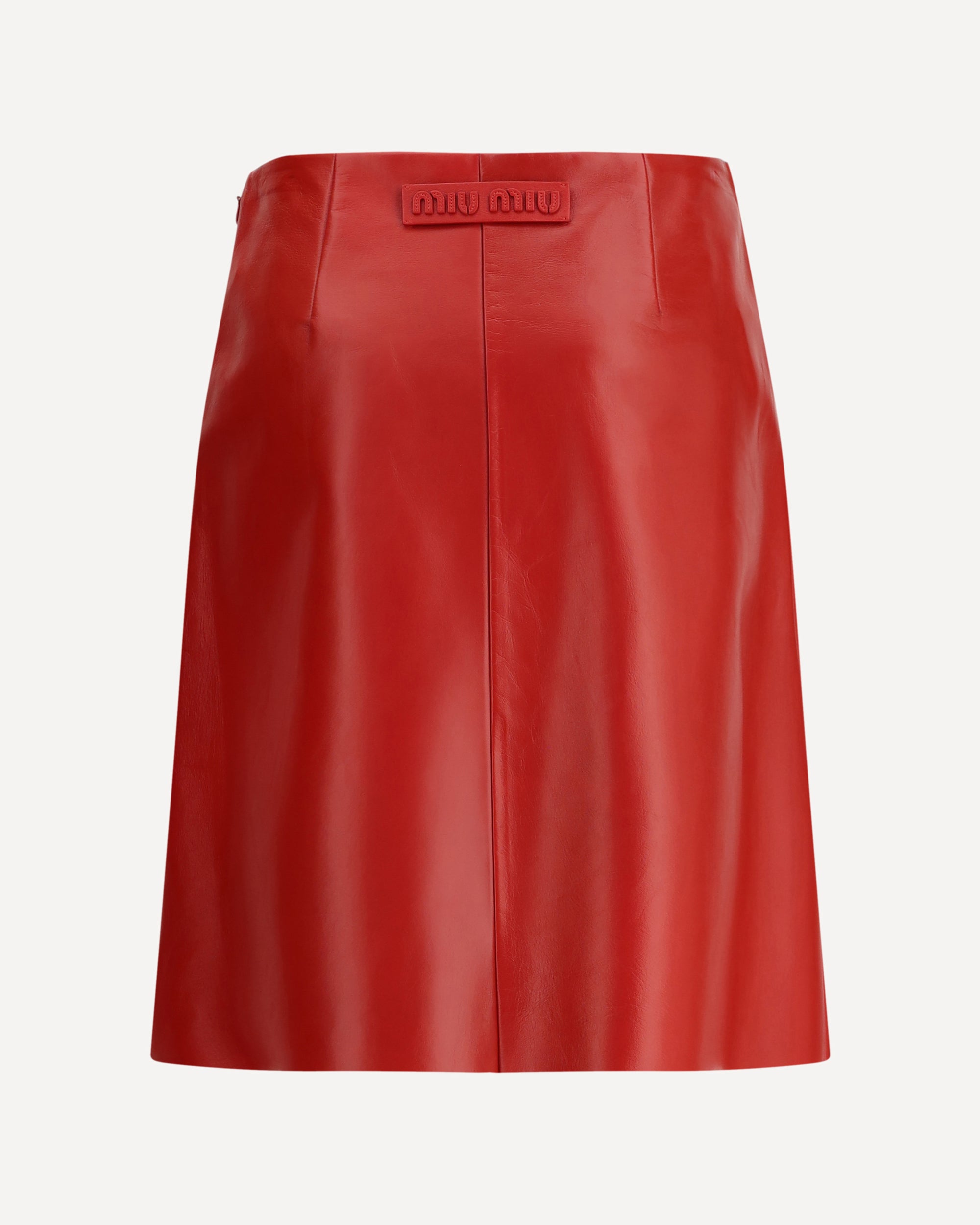 MIU MIU Nappa Leather Skirt RED | Base Blu