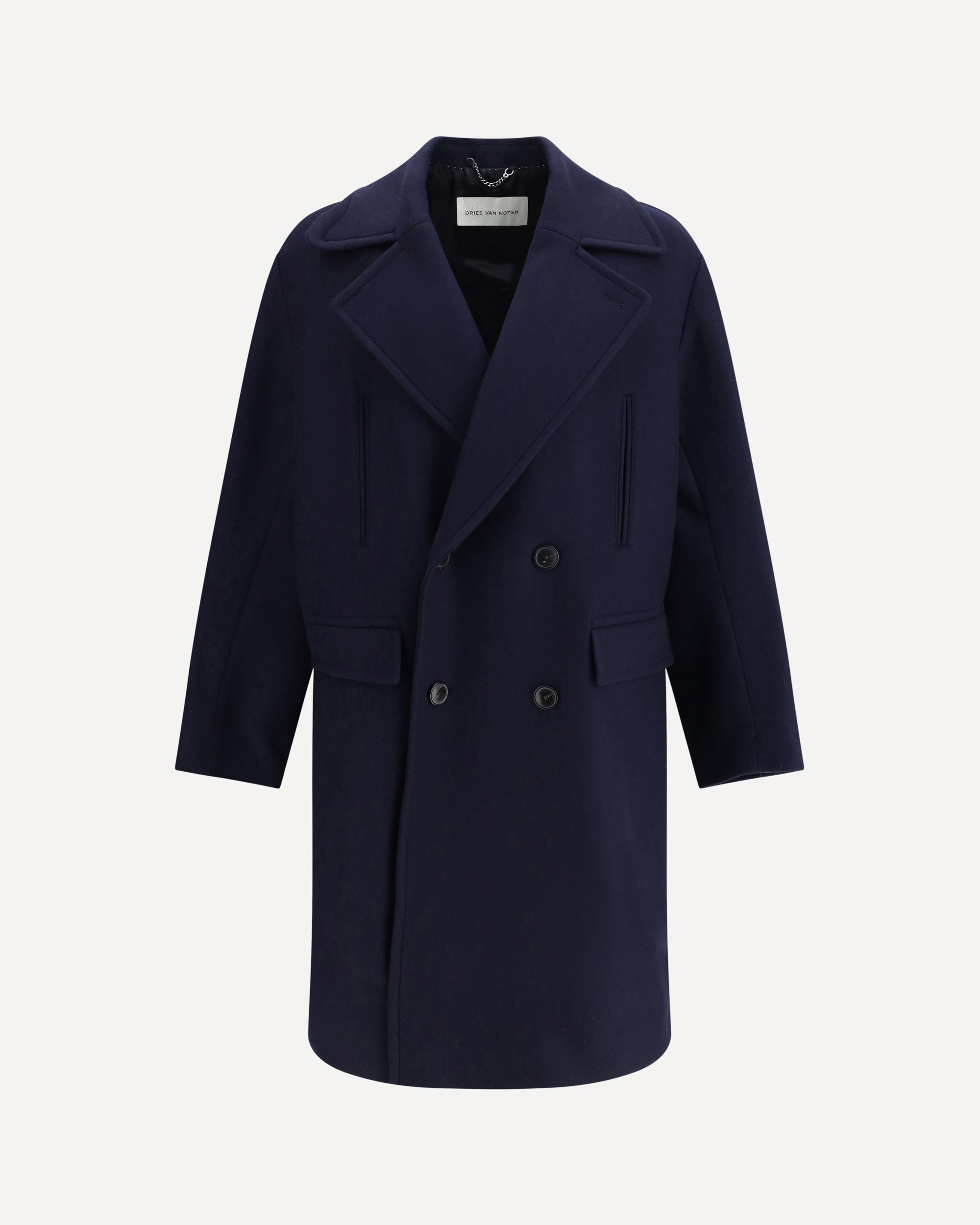 ★25AW 新品 Dries Van Noten RACOS ダブルコート M DRIES VAN NOTEN Racos Coat in Wool BLUE | Base Blu