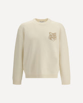 Fox Head Intarsia Merino Jumper - CREAM | Base Blu