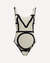 Monogram one-piece Swimsuit - CREAM | Base Blu
