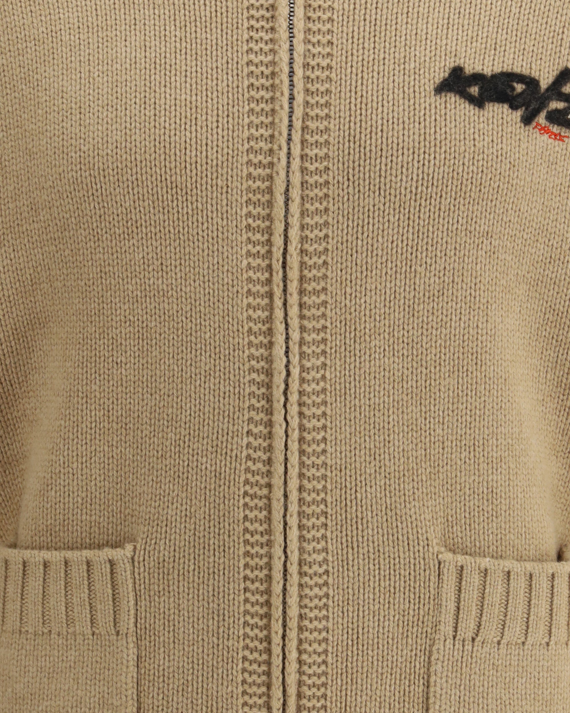 KENZO Futura zippered Cardigan BEIGE | Base Blu