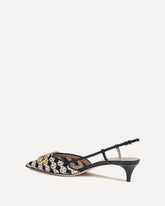 Décolleté slingback VLogo Signature in tessuto crochet  - MULTICOLORE | Base Blu