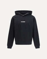 Cotton logo-detail Hoodie - BLACK | Base Blu
