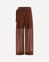 Cotton loose Pants with monili - BROWN | Base Blu