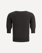 Short-sleeved Sweater - BROWN | Base Blu