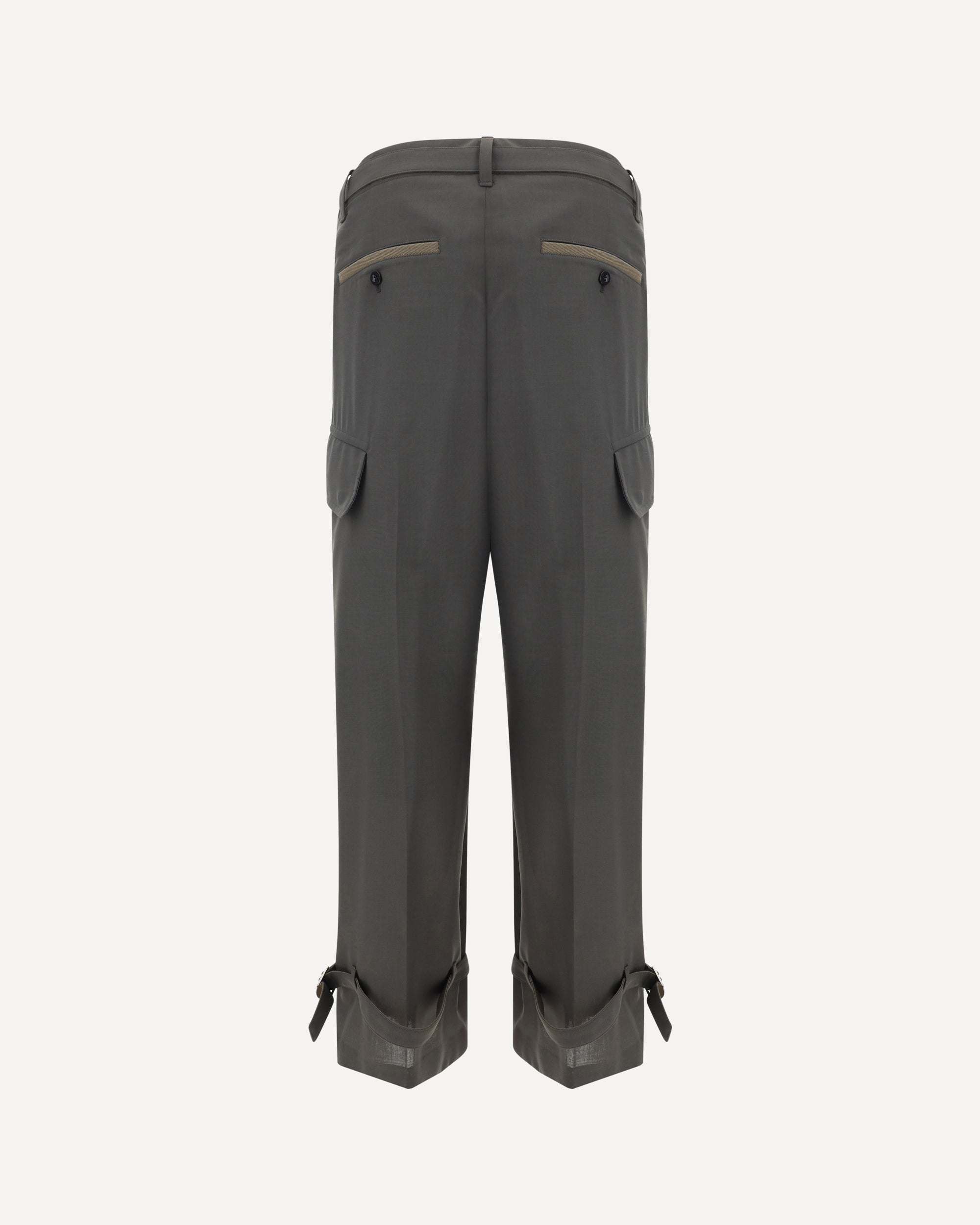 SACAI Pants with adjustable hem GREEN | Base Blu